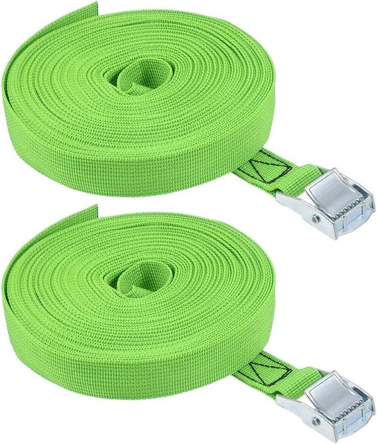 5-Pack Tie Down Sjorbanden, Heavy Duty Spanriemen Cam Gesp Tie Down voor Kajak Boot Auto Bagage Cargo Trailer (5 m* 25 mm, Zwart