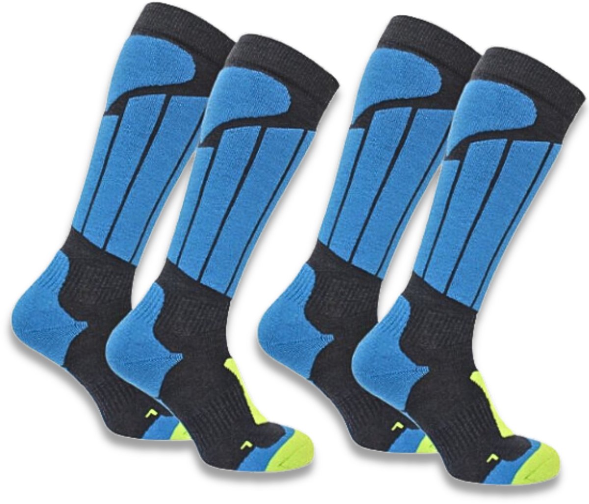 Norfolk Skisokken 2 Paar Merino wol Climayarn Schokabsorptie Zonedemping Zacht Warm en Droog – Aspen Blauw