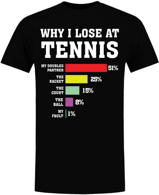 Why i Lose At Tennis Heren T-shirt - sport - smash - rally - grappig - humor - shirt