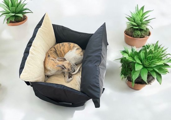 L’élianne ® | Sportieve Honden Autostoel - Large- Tegen Angst en Stress - Veiligheid door Isofix - Luxe hondenautostoel - Verhoogd - Hoge rand - Veilheid in de auto - Tegen wagenziekte - Uitzicht naar Buiten