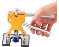 Kit de débosselage jaune - Kit de réparation de carrosserie - Débosseleur sans peinture 18 Tools avec double poignée et Accessoires de vêtements pour bébé - Convient à toutes les Voitures