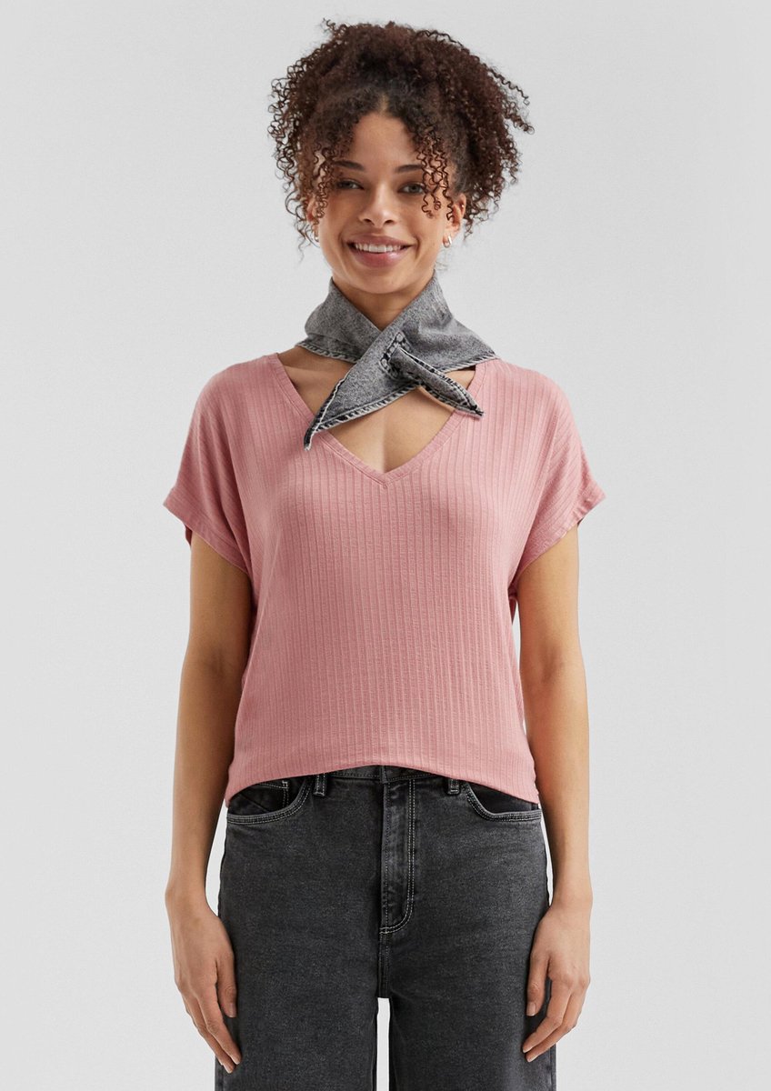 Q/S designed by - Dames t-shirt - Maat XS - Vrouwen - Roze - Viscose