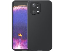 Geschikt voor Oppo Find X5 Telefoonhoesje Zwart Flexibel Siliconen TPU hoesje - Flexible Back Cover Case Siliconen TPU - Zwart - Smartphonica geschikt voor Oppo Find X5
