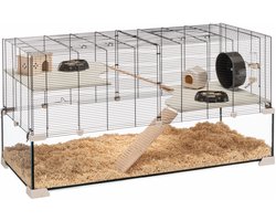 Ferplast Knaagdierenkooi Karat 120 - Dierenverblijf - 118.5x50.5x61.5 cm Zwart Transparant