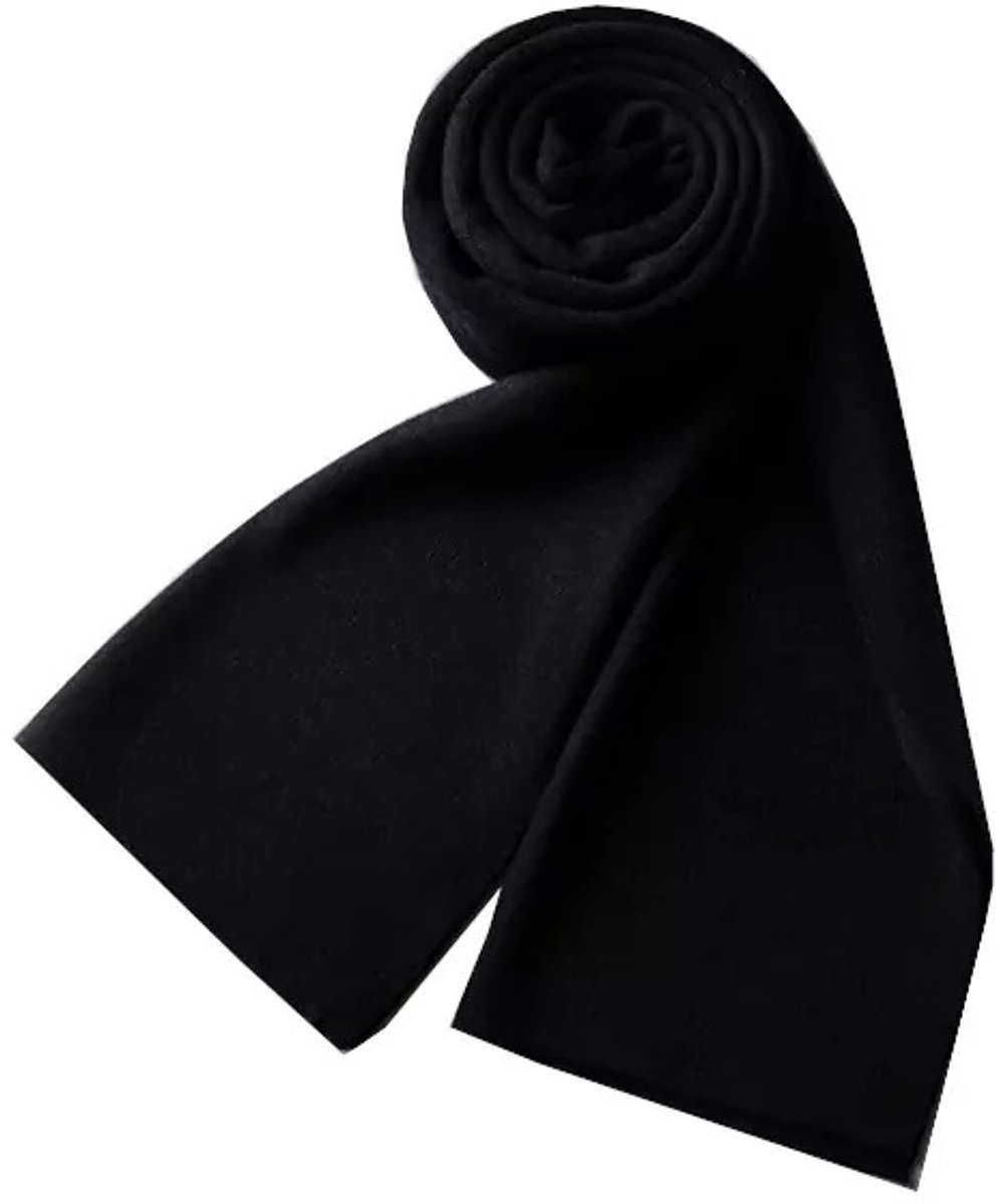 Woolblend Sjaal Heren – Effen Sjaal – Men's Shawl - Black