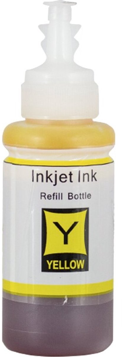 T6644/T6734 Geel Huismerk Inktfles 100ml | C13T664440 | Geschikt voor Epson EcoTank ET-2500/ET-2550/ET-2600/ET-2610/ET-2650/ET-3600/ET-4500/ET-4550/ET-14000/ET-16500/ET-L300/ET-L355/ET-L555/ET-L810/ET-L850/Epson L800/L801/L805/L1800