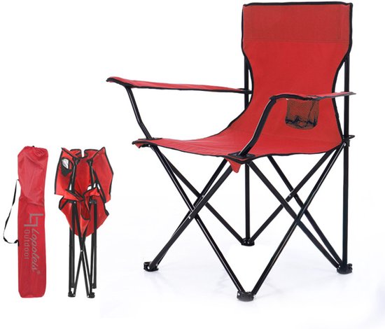 Mojawo Campingstoel – Oranje, Inklapbaar, Stalen Frame, Zithoogte 39 Cm, Tot 74 Cm Hoog
