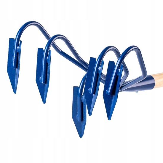KADAX Handcultivator van metaal, cultivator met lange steel van hout, robuuste cultivator, tuinklauw, tuinhak voor het losmaken van de grond (met 5 scherpe punten) van Merkloos	 — afbeelding 3