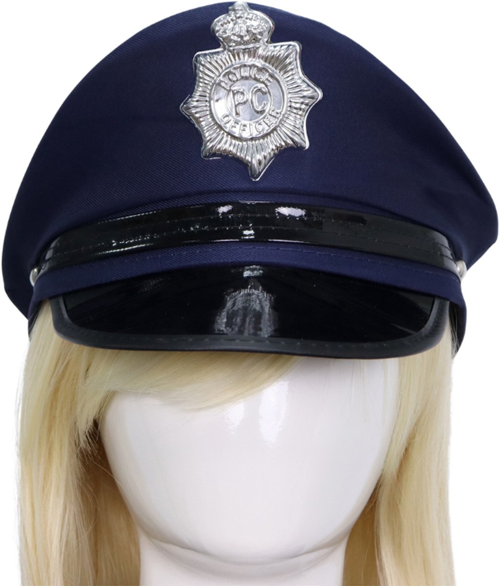 Joya Party® Verkleedpak Sexy Politie Agente Dames | Navy Blauwe stretch jumpsuit met leren details | Politiepet + Riem + Tasje + Handboeien | Verkleedkleding Volwassenen Halloween en Carnaval Vrouw | — afbeelding 17