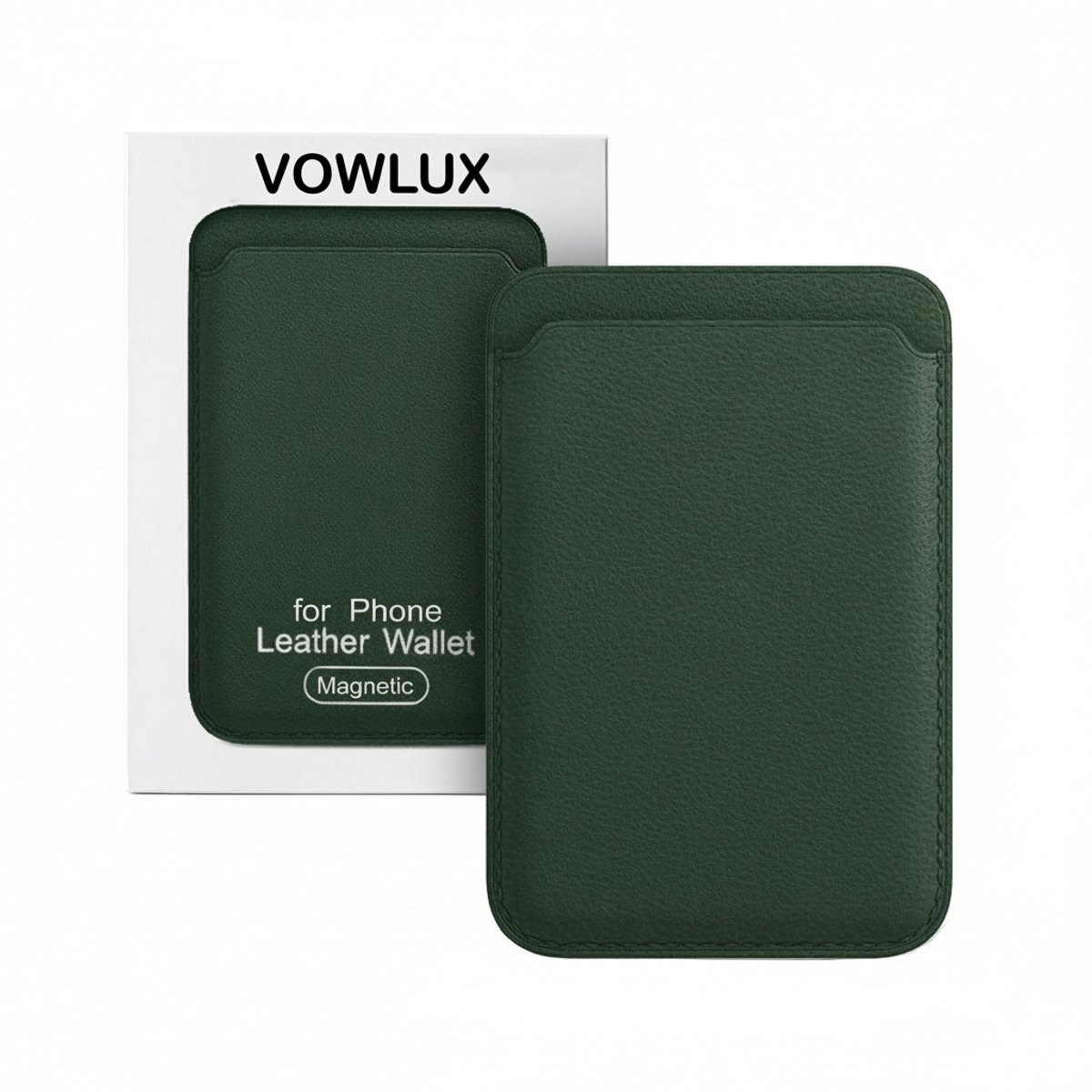 MagSafe Wallet Donkergroen PU Leer – Extra Sterk 24 Magneten – Pasjeshouder 3 Kaarten – iPhone 12-17 Compatibel - Afbeelding 4
