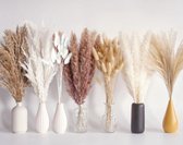 Bouquet de 125 herbes de la pampa séchées - Décoration de table Boho avec fleurs séchées en forme de queue de lapin - Herbes de la pampa brunes et blanches pour mariages, décoration intérieure, fêtes rustiques et décorations de baby shower