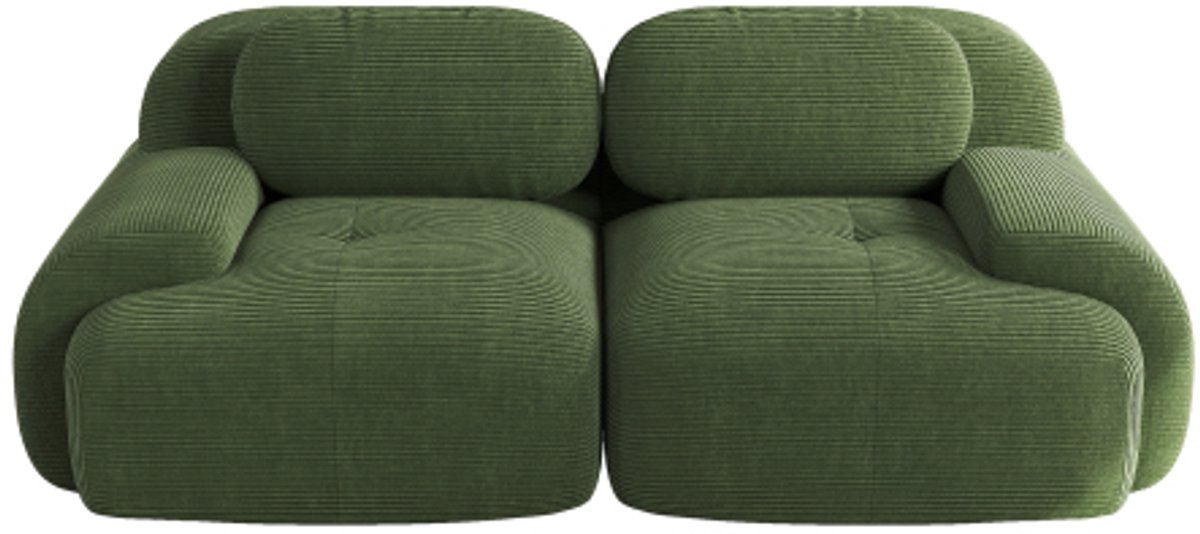82" loveseat-sofa van cordstof, modulair combineerbaar met gebogen armleuningen en antisli