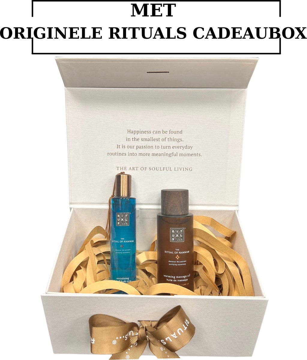 Rituals - Hammam - Geschenkset - Massage Oil 100 ml + HairBody Mist 50 ml in Originele RITUALS Cadeaubox