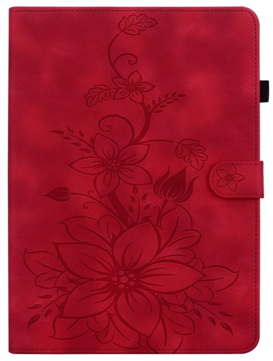 Étui de protection pour Apple iPad 10 - A16 - 10.9 - 2022 - 2025 - Lily - Rouge