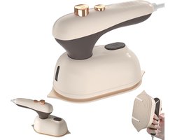 Strijkpop-strijkmachine- 2-in-1 stomer en strijkijzer - 30 seconden snel voorverwarmen schattige mini-kreukverwijderaar voor kleding - Perfect voor studentenhuizen, reizen, kantoren en thuisgebruik - Kaki - 14,5 x 7,5 x 11,5 cm