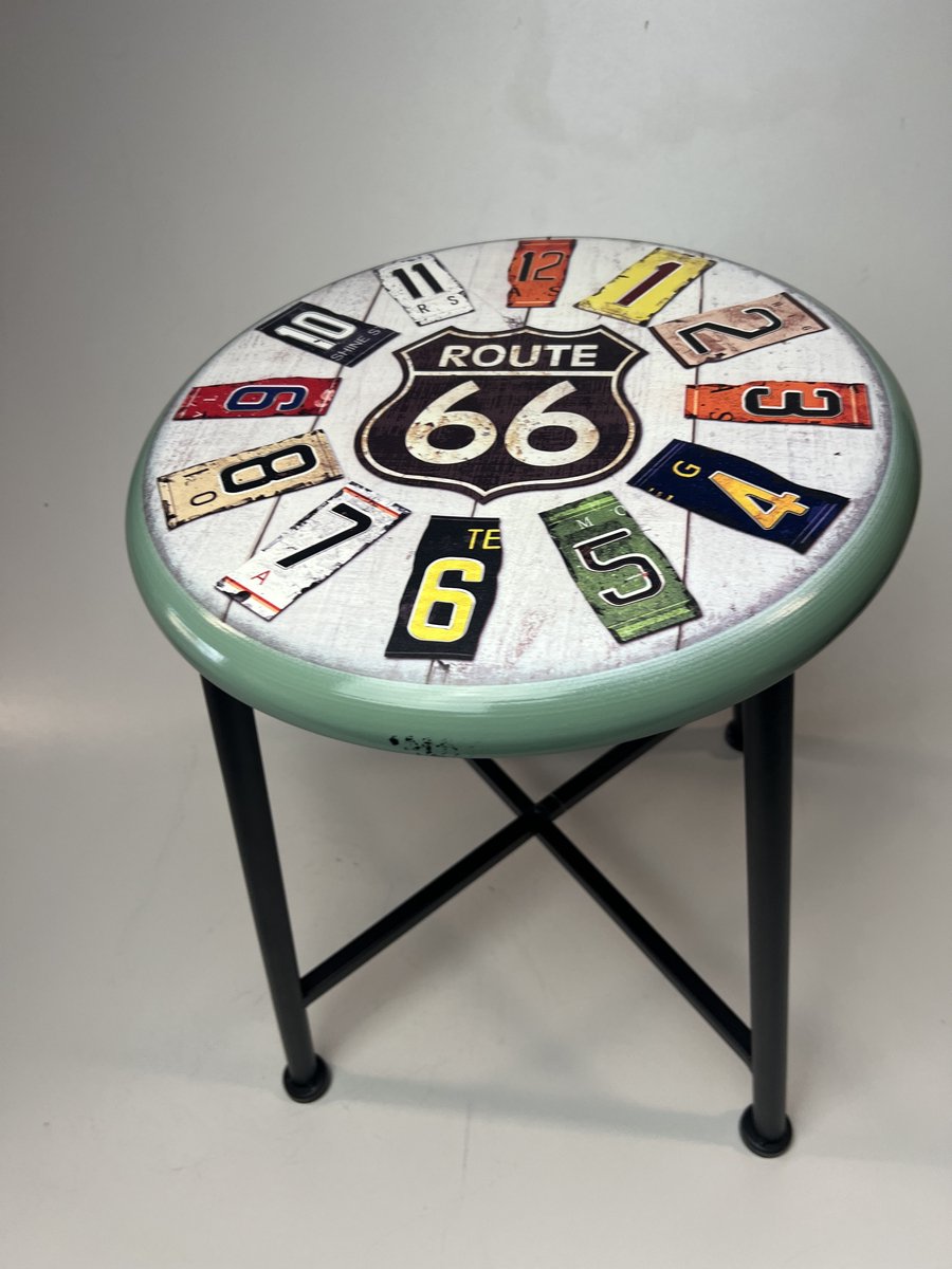 “Route 66” retro kruk Metaal