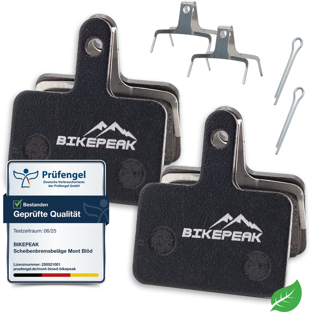 BikePeak 2-delige set schijfremblokken Mont Blöd - Vervanging Shimano B01S B03S B05S - Organische Hars remblokken voor schijfrem - hoge remkracht all-weather brake pad remblok