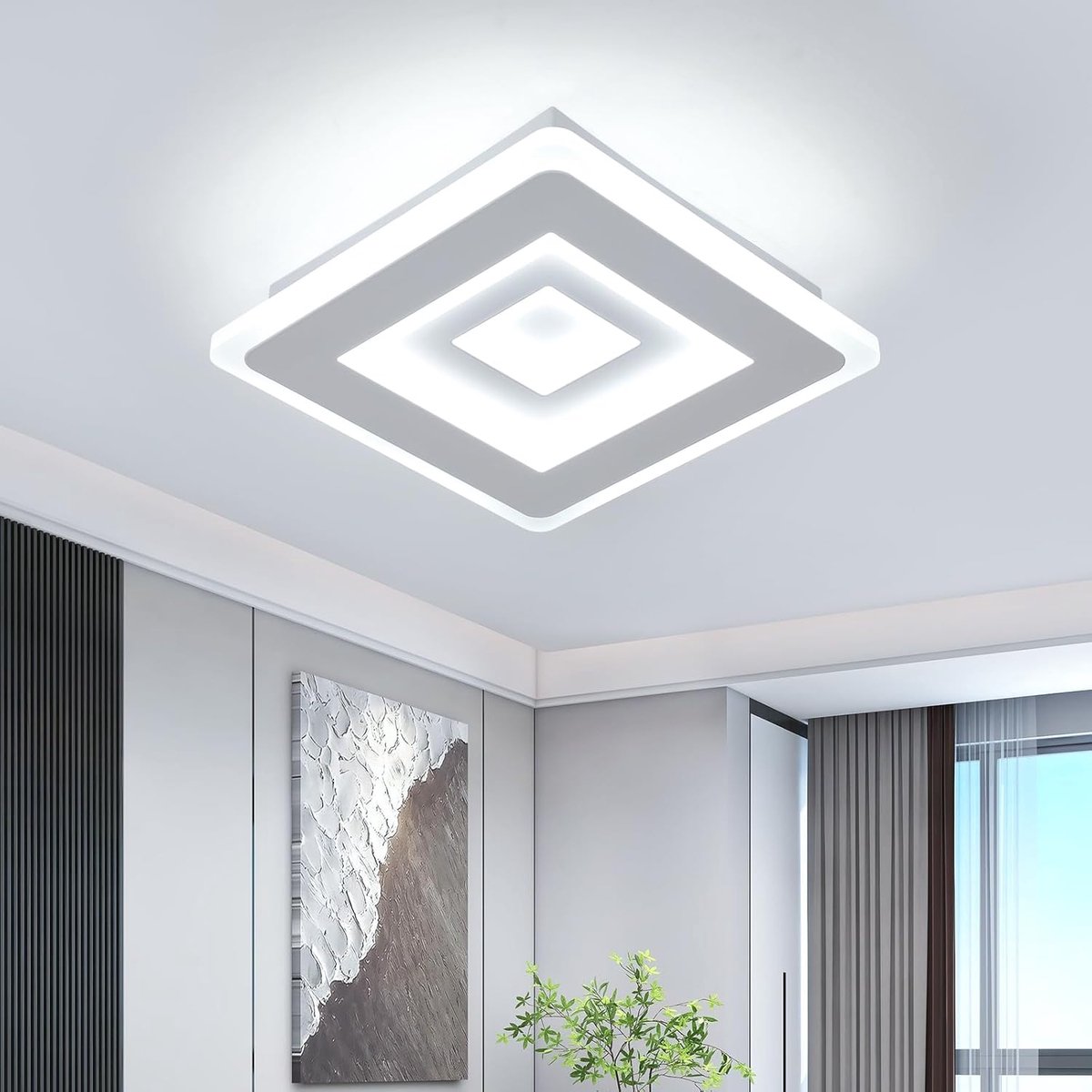 Haobosic Ultradun Acryl - Plafondlamp - Wit - 28W Wit 6500K - Energiezuinig