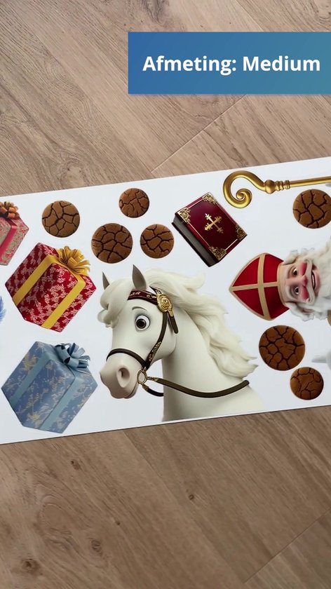 Raamstickers Sinterklaas MEDIUM set - Statische herbruikbare - Sinterklaas decoratie