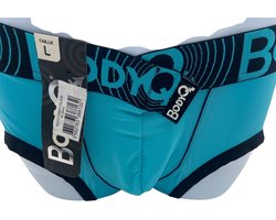 BodyQ Sexy Heren Boxershort – Aqua/Zwart – Erotische Herenlingerie – Maat XL