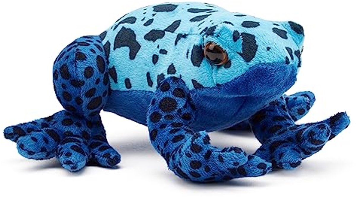 Image of 100% Gerecyclede Knuffel Pijlgifkikker Blauw - Eco-vriendelijk Speelgoed voor Pasgeborenen