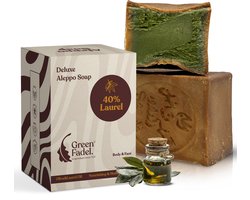 GREEN FADEL Aleppo Zeep 40% Laurierolie 60% Olijfolie - 1 x 200g - Handgemaakt - Natuurlijke Zeep