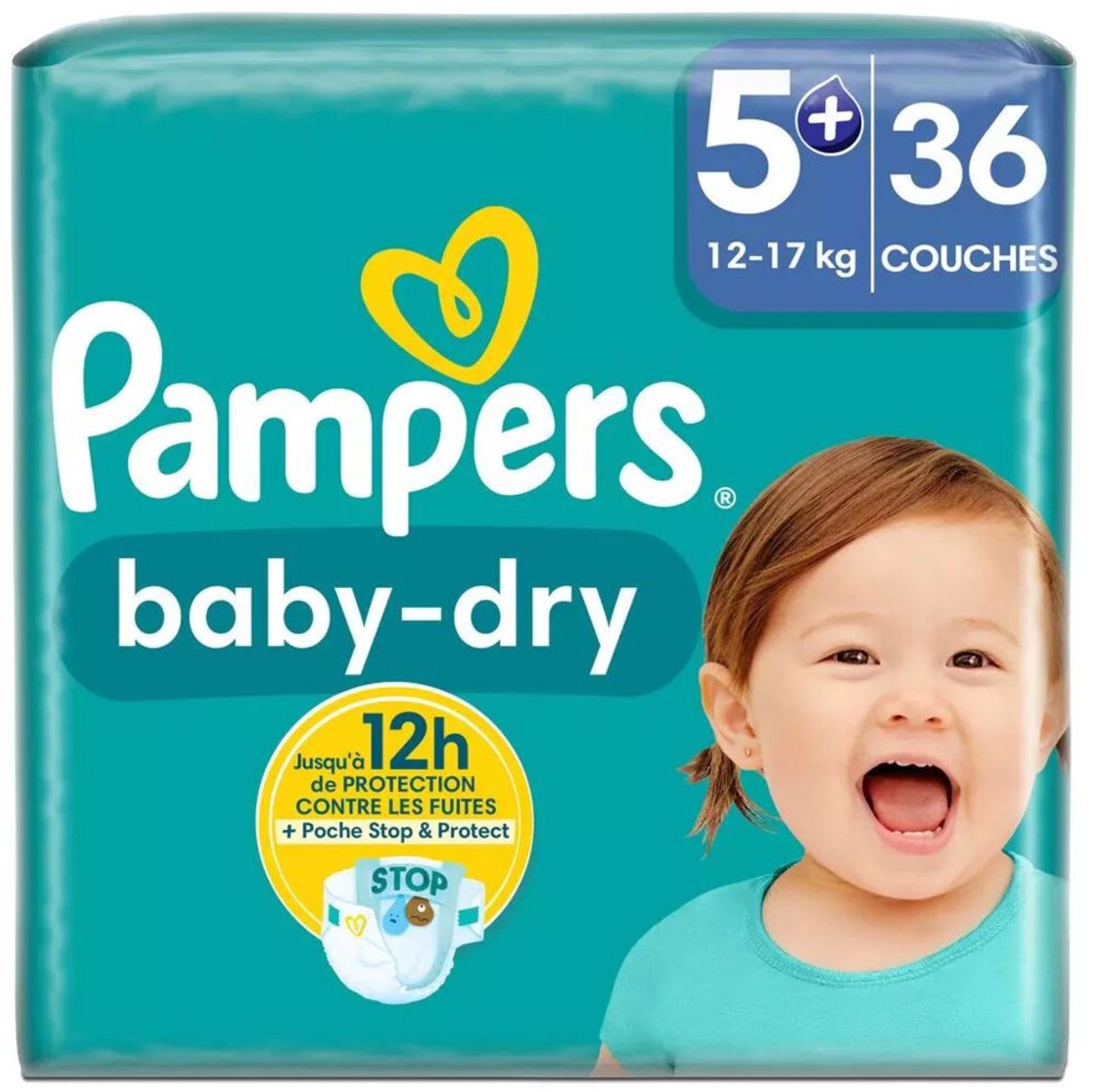 Pampers Baby-Dry luiers - Maat 5+ - 36 luiers (12-17 KG)