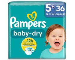 Pampers Baby-Dry luiers - Maat 5+ - 36 luiers (12-17 KG)