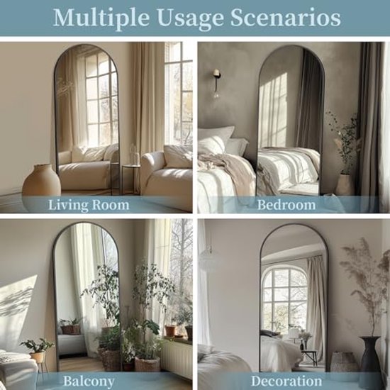 Vida Designs Nishano Staande spiegel, wit, draaibaar