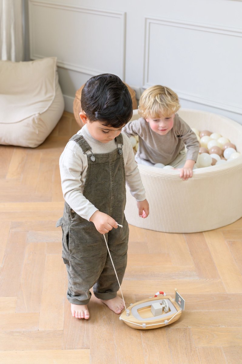 Babiem® Xavier - Trekdier Boot - Speelgoed Met Trekkoord - Houten Speelgoed - Speelgoed 1 Jaar - Verwisselbare Vlaggen - met Wieltjes - FSC - Hout — afbeelding 7