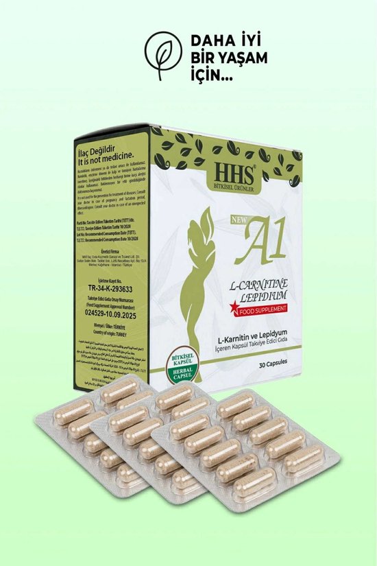 HHS A1 L-Carnitine Lipidium Detox Kruiden - Afslankcapsules voor  gewichtsverlies