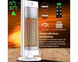 Keramische Torenventilator Verwarming – 2000W | Met Afstandsbediening, Energiezuinig, Stil,…
