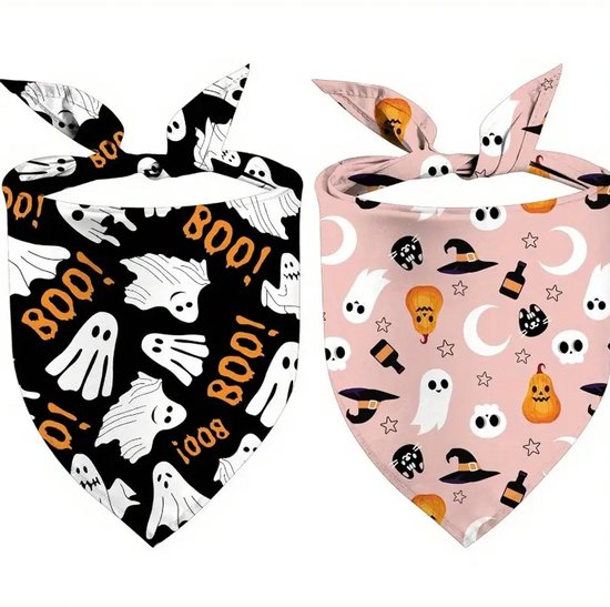 Honden Bandana Halloween - 2 - delig - Spooky & Cute – 63cm