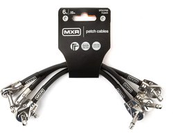 MXR - Patchkabel 15cm - 3-Pack - Haaks naar Haaks - OFC Geleiders - Laag Profiel Stekkers - Zwart - Pedalboard