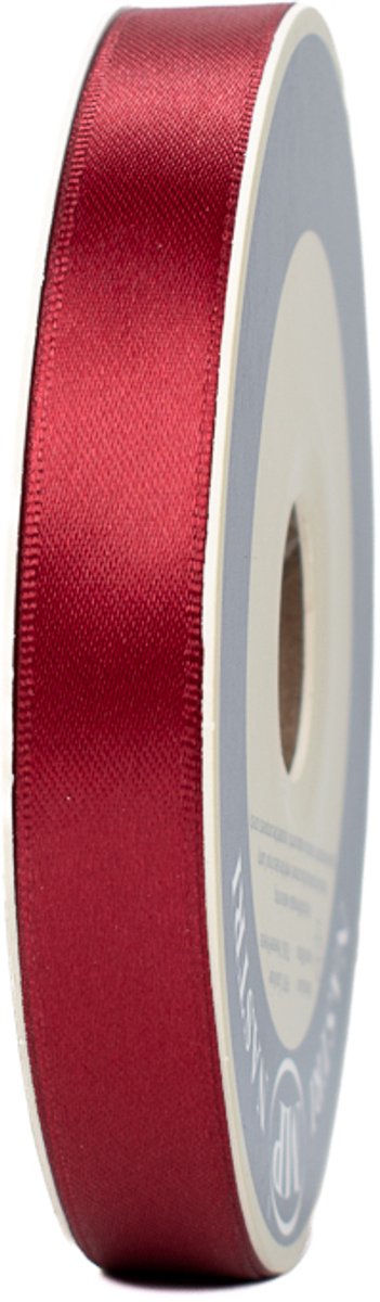 Satijn lint - Bordeaux Rood - 15 mm - Rol a 50 meter