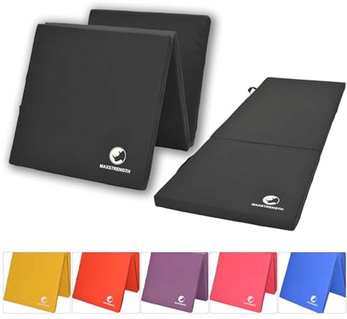 Multi-Purpose Tri-Folding Oefening Mat - Zwart (2" Dikke Schuim) - 6ft x 2ft