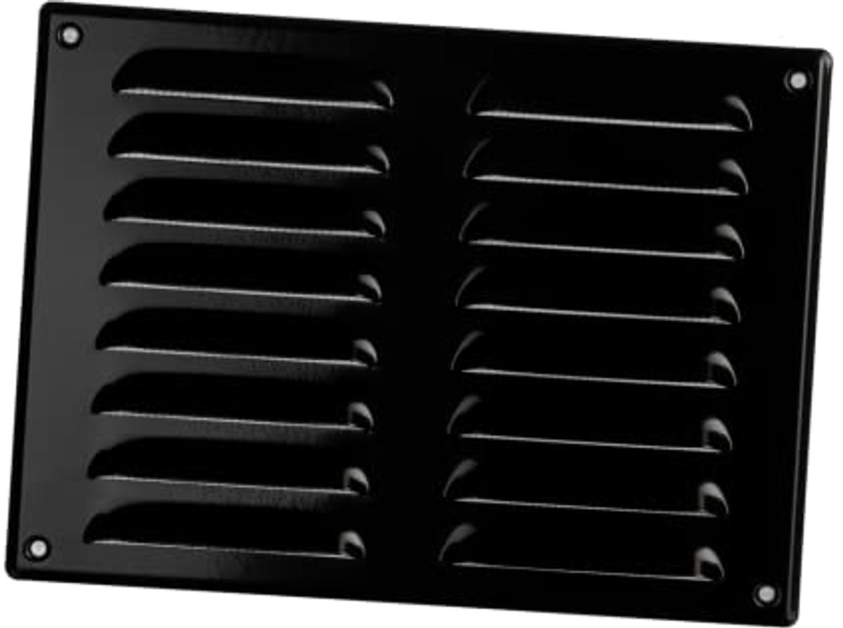 Ventilatierooster met Insectenhor - Metalen Ventilatieroosters voor Toevoer en Afvoer - Staal, Zwart