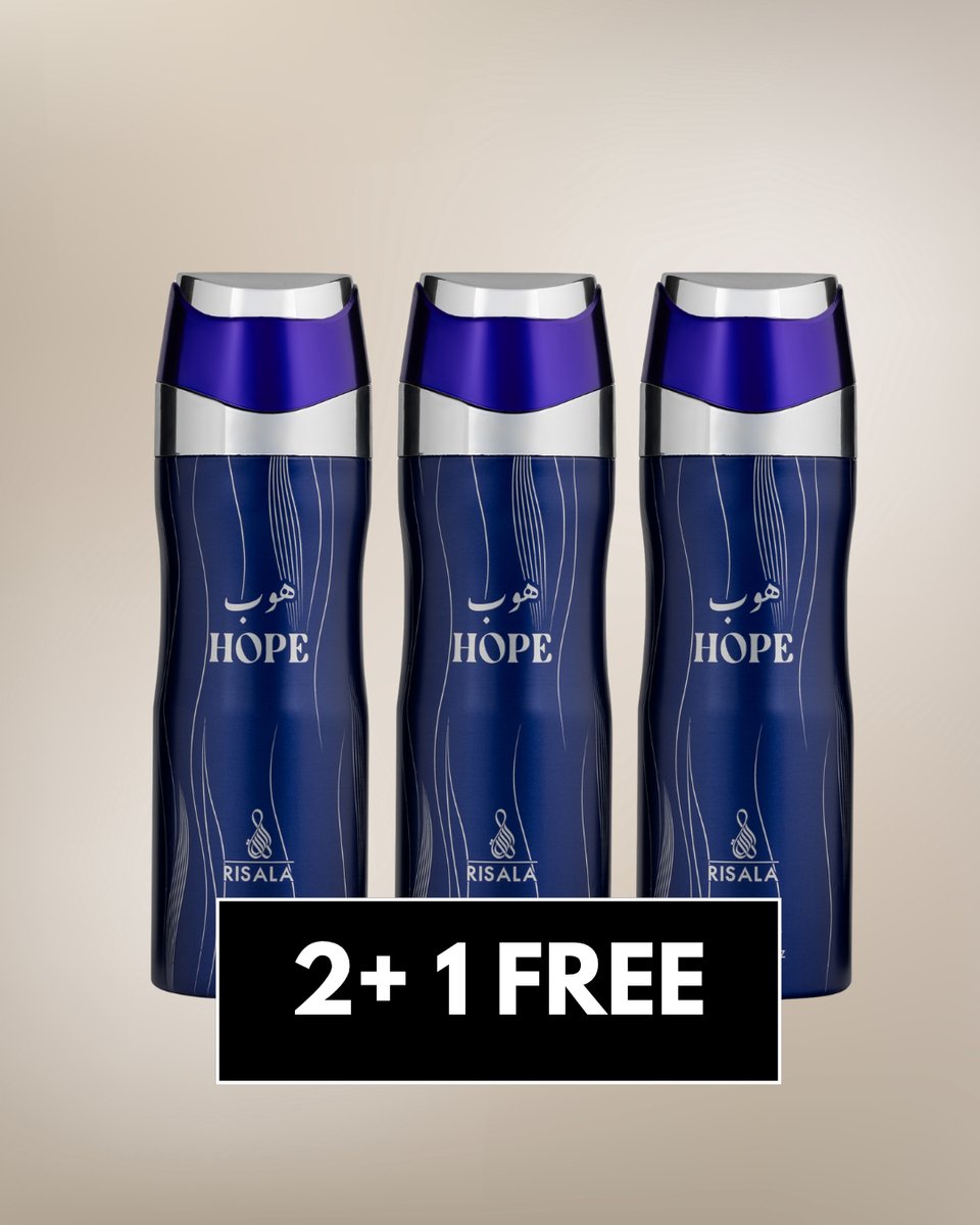 Hope by Risala – 200ml Perfume Deodorant Spray x 3– Long Lasting Arabic Oriental Fragrance from Dubai – Floral, Fruity, Amber & Musk Scent