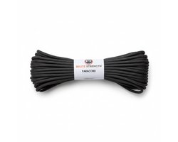 Paracord 550 - Touw - 4 mm - 20 meter - Zwart - 250 kg trekkracht - Niet elastisch - Knutselen - Kamperen - Boot - Outdoor -
