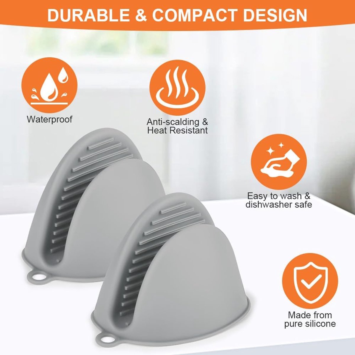Candala Mini siliconen ovenwanten, 1 paar hittebestendige ovenhandschoenen, schattige ovenknijphandschoenen, kleine pannenlappen voor keuken, paar luchtfriteuses voor koken, bakken en grillen