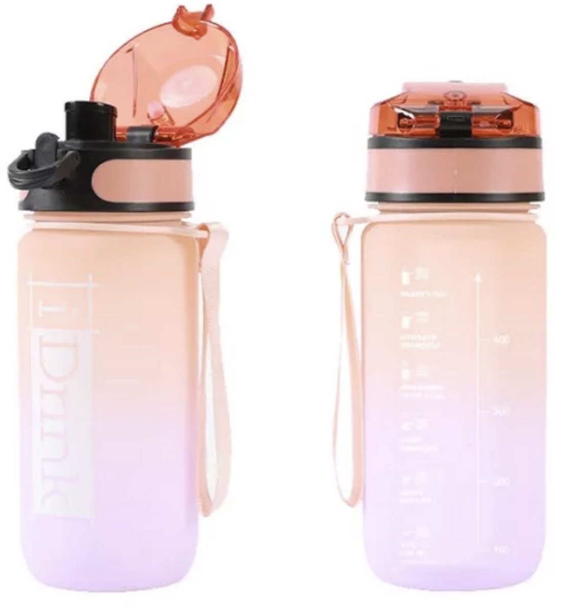 iDrink Tritan Bottle 500 ml orange and lilac drinkfles oranje en lila 7×7×19.5cm