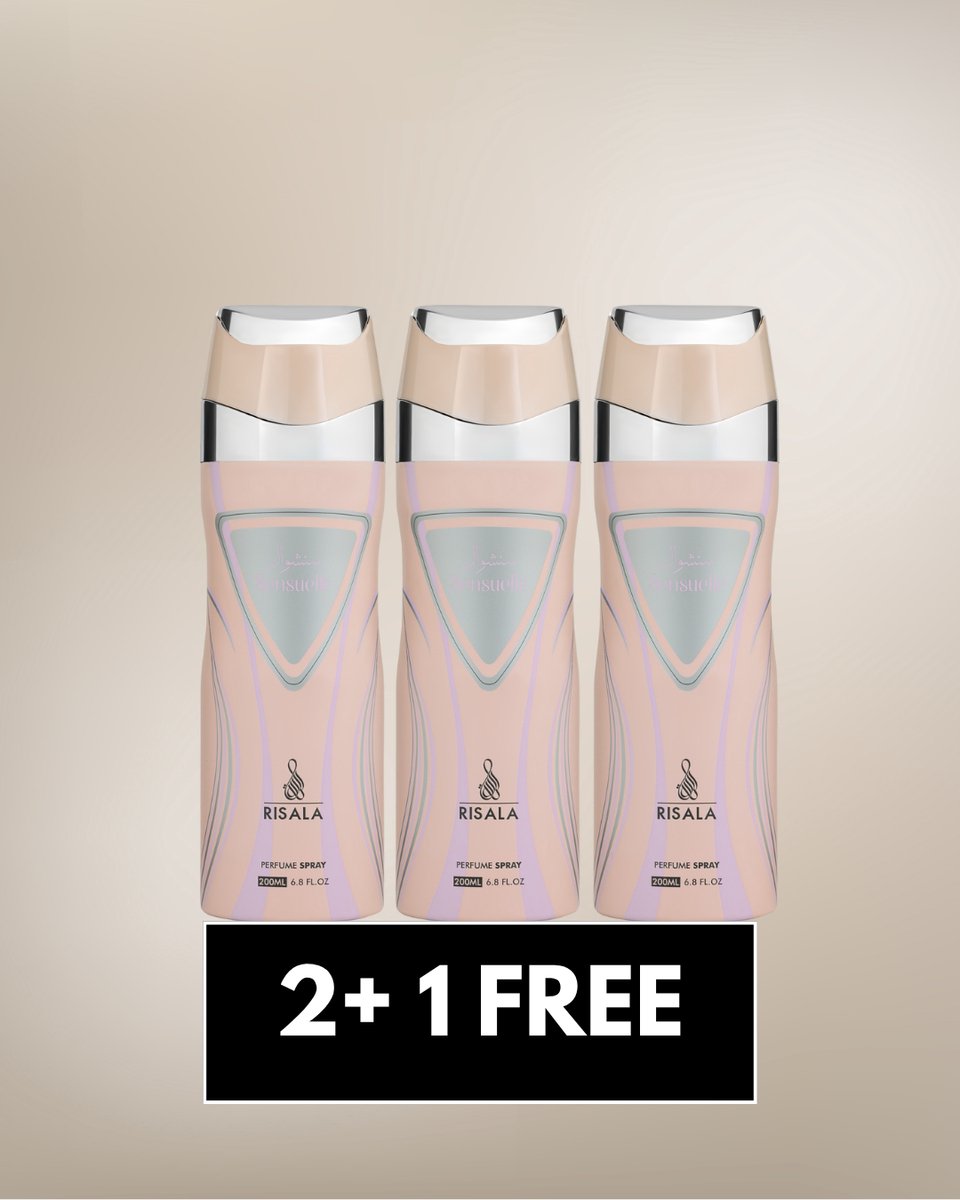 Sensuelle by Risala – 200ml Perfume Deodorant Spray x3 – Long Lasting Arabic Oriental Fragrance from Dubai – Floral, Amber, Musk & Sweet Scent