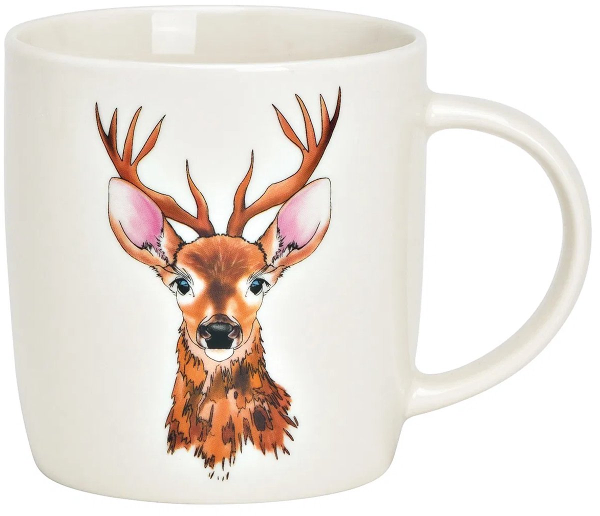 Mok kerst met prachtig gedetailleerd hert als decor
