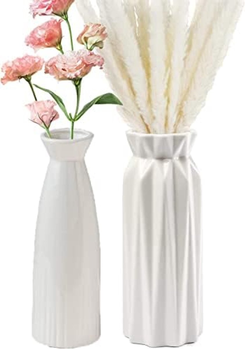 PromoHome Keramische Bloemenvaas - Moderne Woonkamer Decoratie Wit