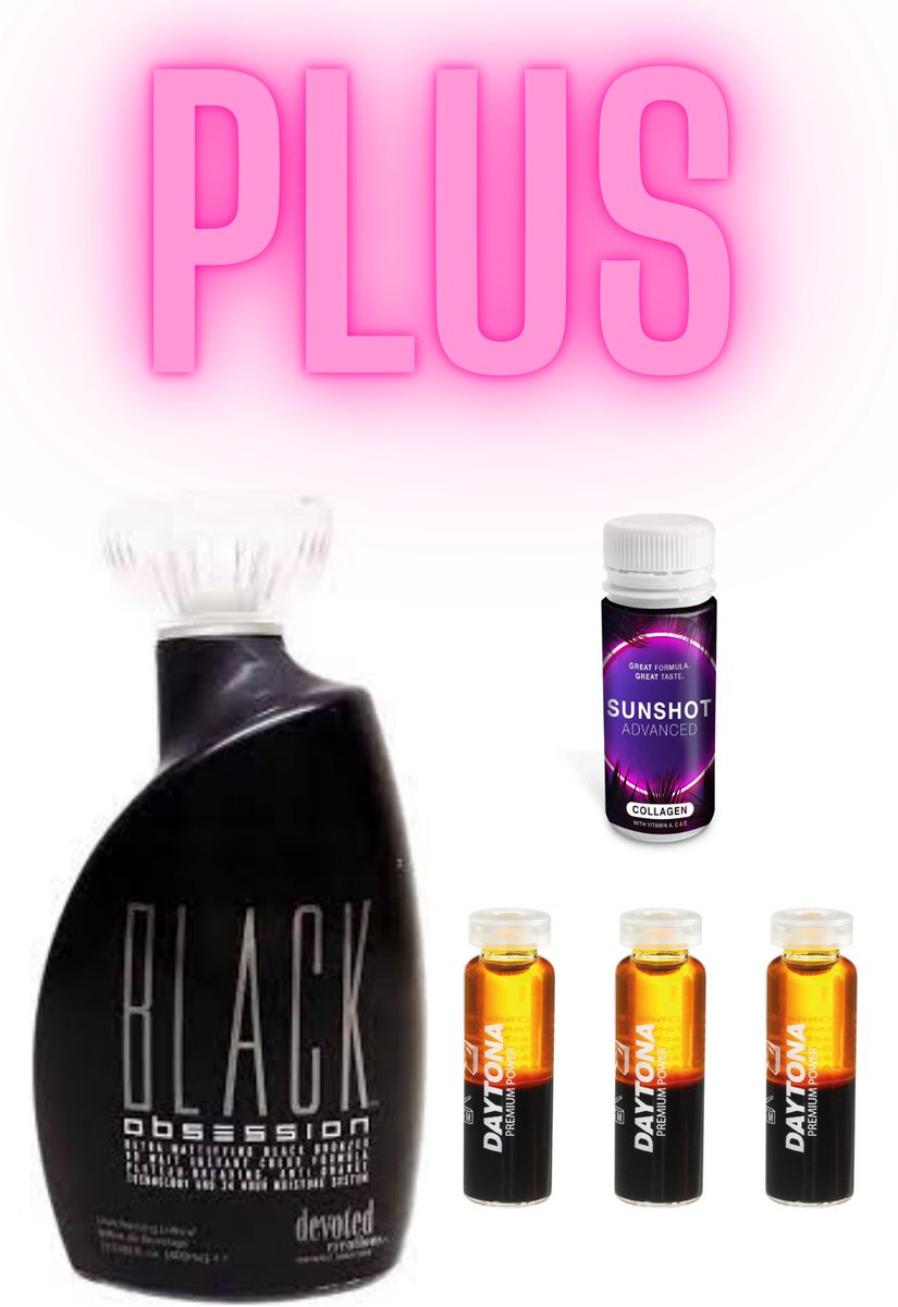Devoted Creations Black Obsession 400 ml PLUS 1X Collagen Sunshot PLUS 3X Daytona Premium Power 6 ml