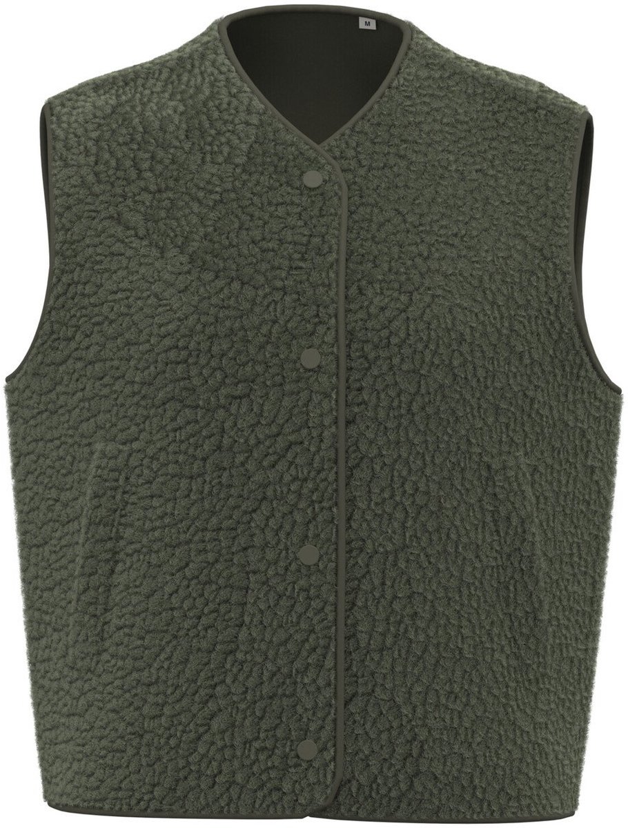 Spasso Mouwloos sherpa damesjasje SP604 - Forest Khaki - M