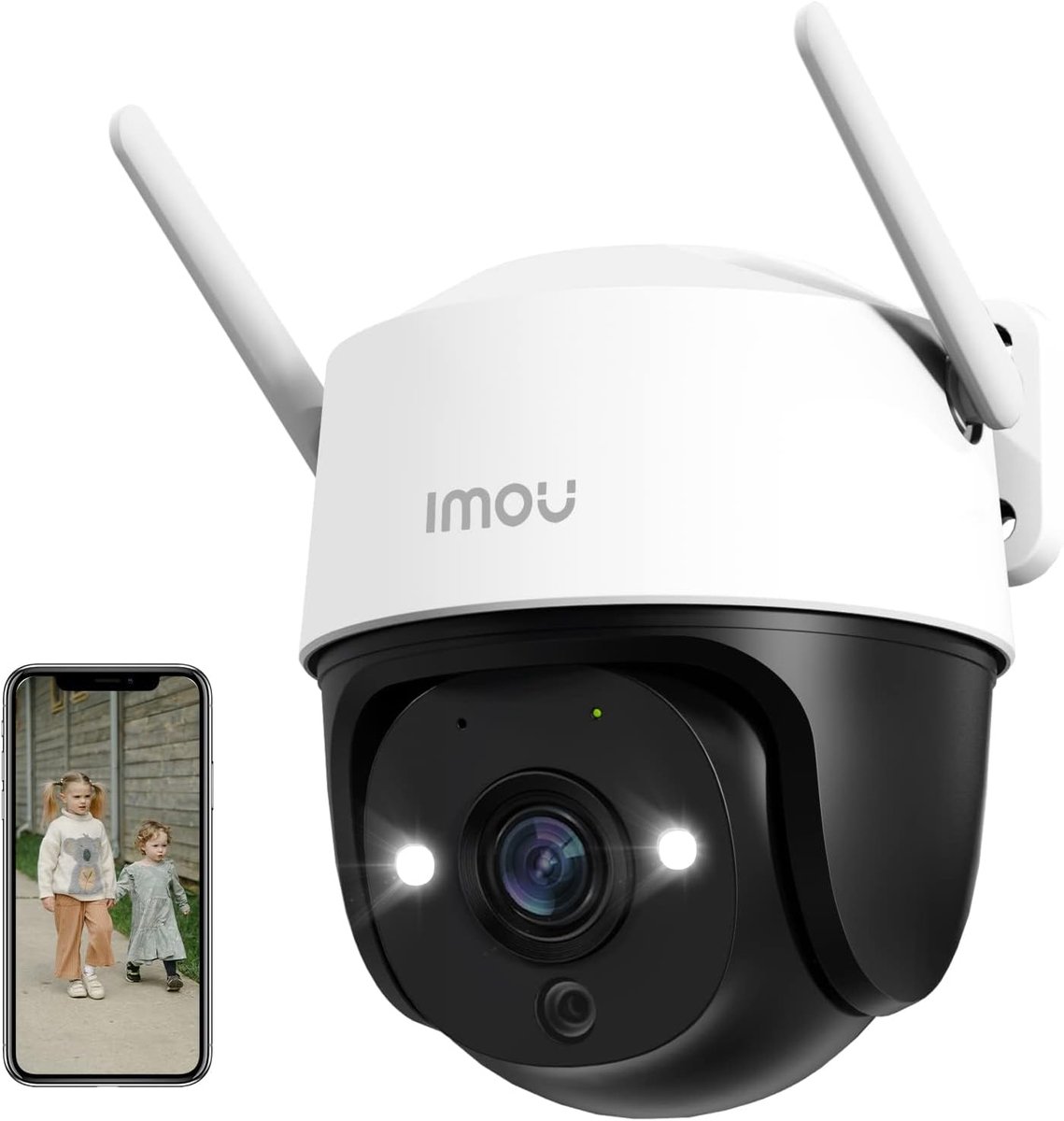 Beveiligingscamera WiFi Buiten 360° met Kleur Nachtzicht en AI Mensdetectie