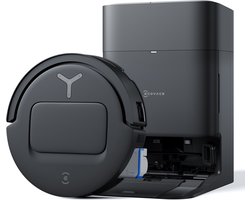 ECOVACS - DEEBOT T80 Omni - Stofzuig en dweilrobot (zwart) - 18.000 Pa zuigkracht- Zelfreinigende Robotstofzuiger met Warmwater – Dweilsysteem - Automatisch Leegstation - Geschikt voor dierenharen