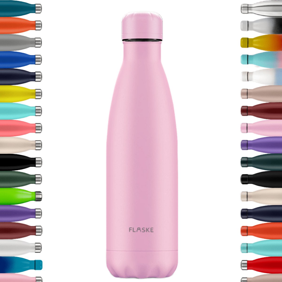 FLASKE Original Match 500ML - Flower - RVS Drinkfles van 500ML - Geschikt als waterfles, thermosfles en thermoskan