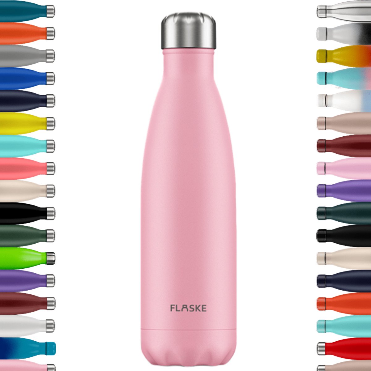 FLASKE Original 500ML - Flower - RVS Drinkfles van 500ML - Geschikt als waterfles, thermosfles en thermoskan